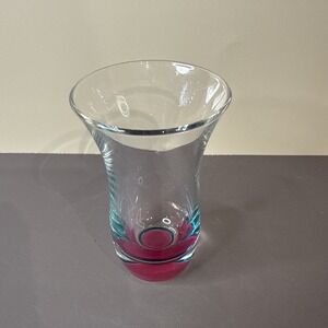 Colorful Fused Glass - Dansk Spectra -‎ Pink With Aqua Ring